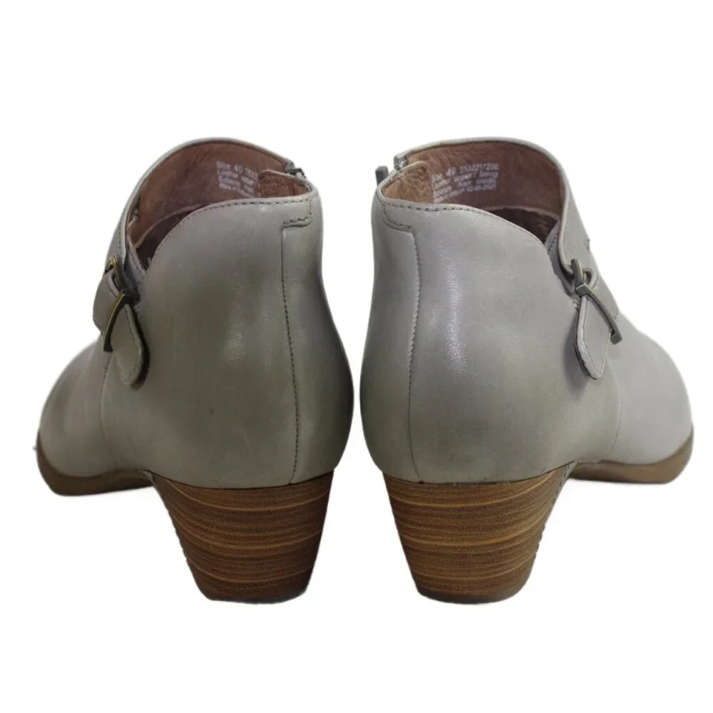 Dansko Darbie Anline Stone Grey Buckle Detail Ankle Shootie, Size 40,  US 9.5-10